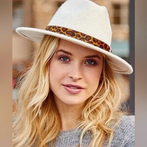 Altar'd State Leopard Belted Wool Hat